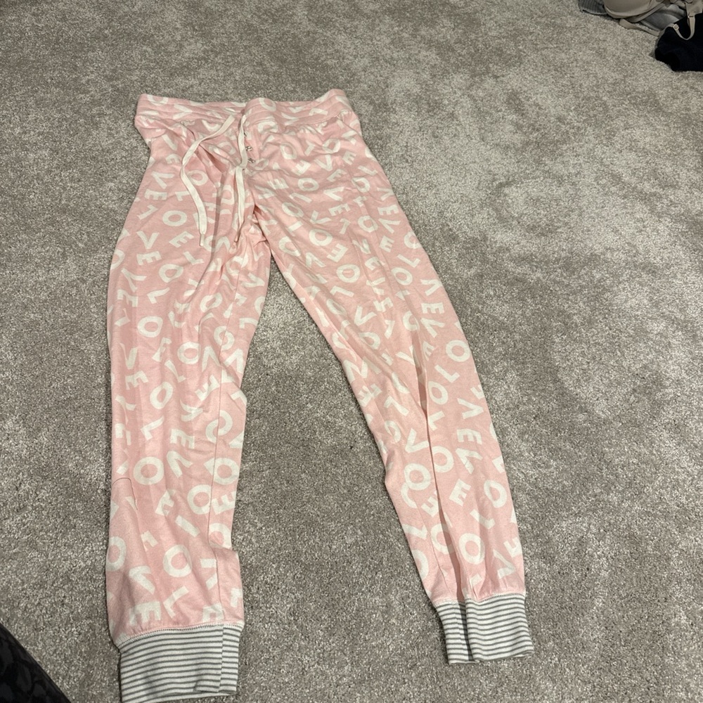P.J. Salvage Pink and White Lounge Pants